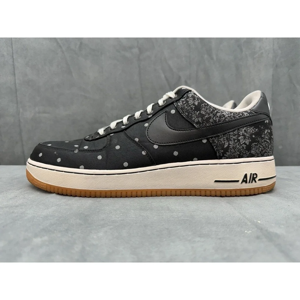 Nike Air Force 1 Low 07 LV8 Mens 13 Black Metallic Silver 718152-001 Shoes